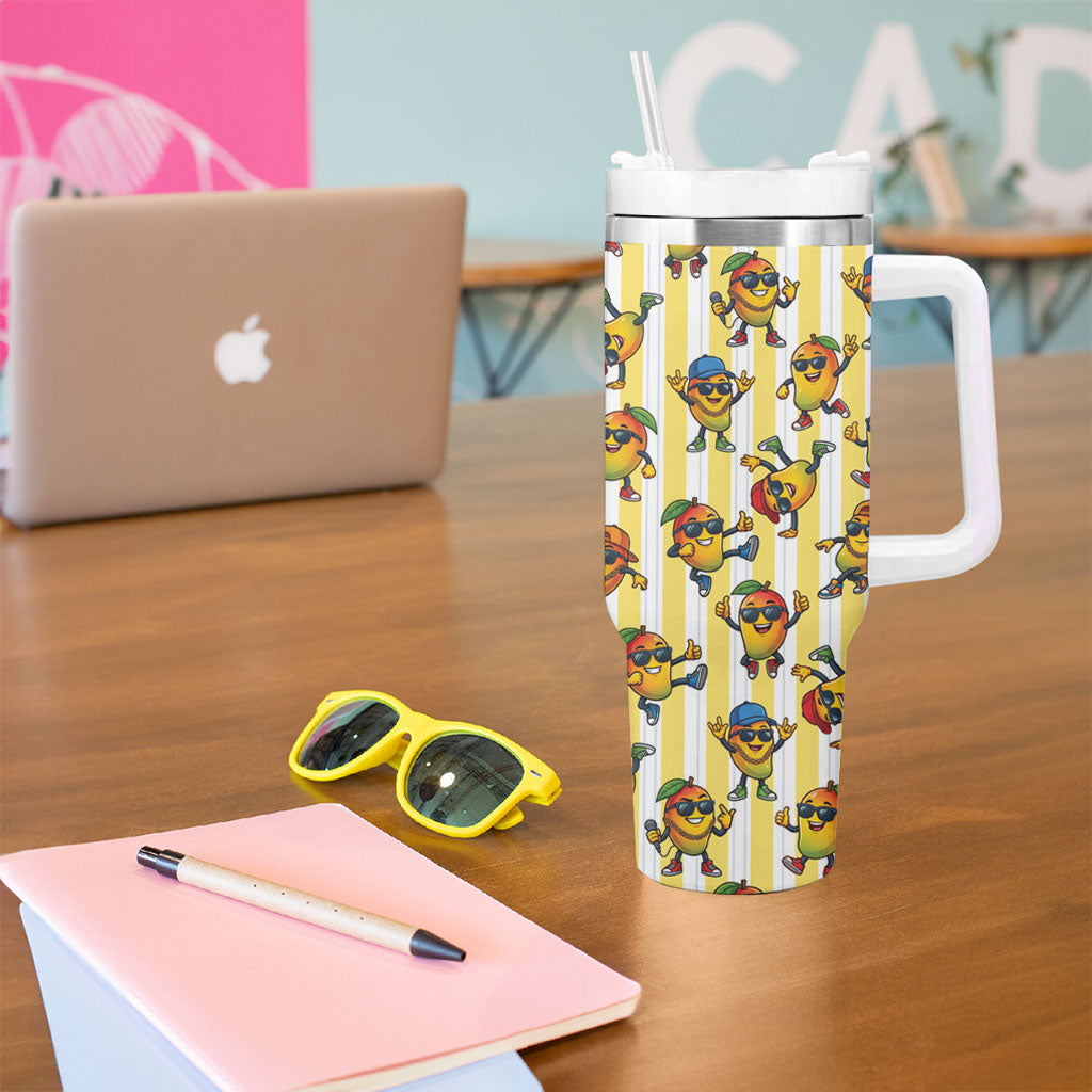Funny Hawaii Mango Hip Hop Cartoon Tumbler With Handle Summer Beach Party LT19 - Polynesian Pride