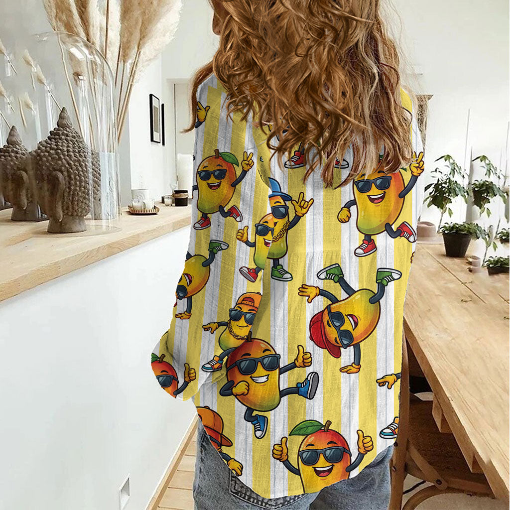 Funny Hawaii Mango Hip Hop Cartoon Women Casual Shirt Summer Beach Party LT19 - Polynesian Pride