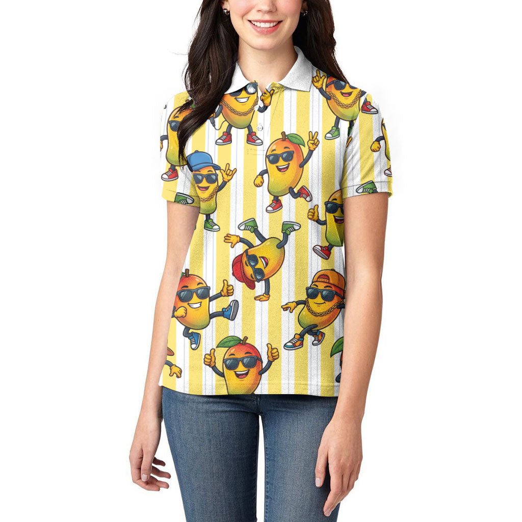 Funny Hawaii Mango Hip Hop Cartoon Women Polo Shirt Summer Beach Party LT19 - Polynesian Pride