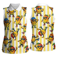 Funny Hawaii Mango Hip Hop Cartoon Women Sleeveless Polo Shirt Summer Beach Party LT19 - Polynesian Pride