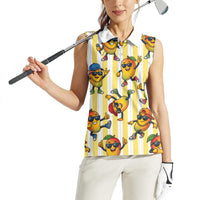 Funny Hawaii Mango Hip Hop Cartoon Women Sleeveless Polo Shirt Summer Beach Party LT19 - Polynesian Pride