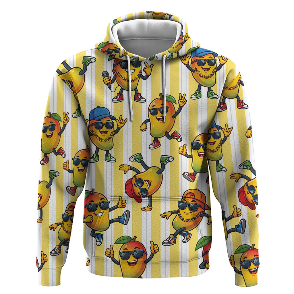 Funny Hawaii Mango Hip Hop Cartoon Zip Hoodie Summer Beach Party LT19 Pullover Hoodie Yellow - Polynesian Pride