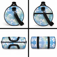 Blue Aloha Hawaiian Duffle Bag Tropical Flower Palm Leaf Pattern LT19 - Polynesian Pride