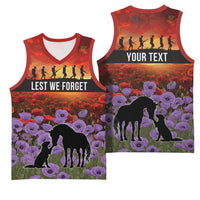 Personalised ANZAC Day Basketball Jersey Remembering the Animals of War