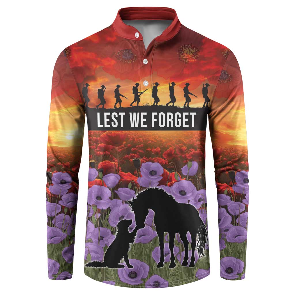 Personalised ANZAC Day Button Sweatshirt Remembering the Animals of War