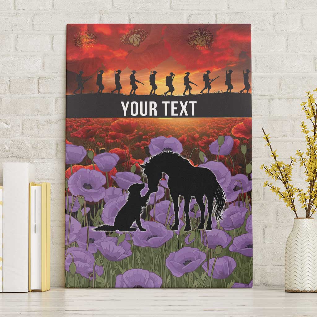 Personalised ANZAC Day Canvas Wall Art Remembering the Animals of War