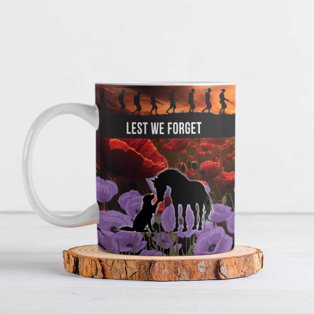 Personalised ANZAC Day Ceramic Mug Remembering the Animals of War