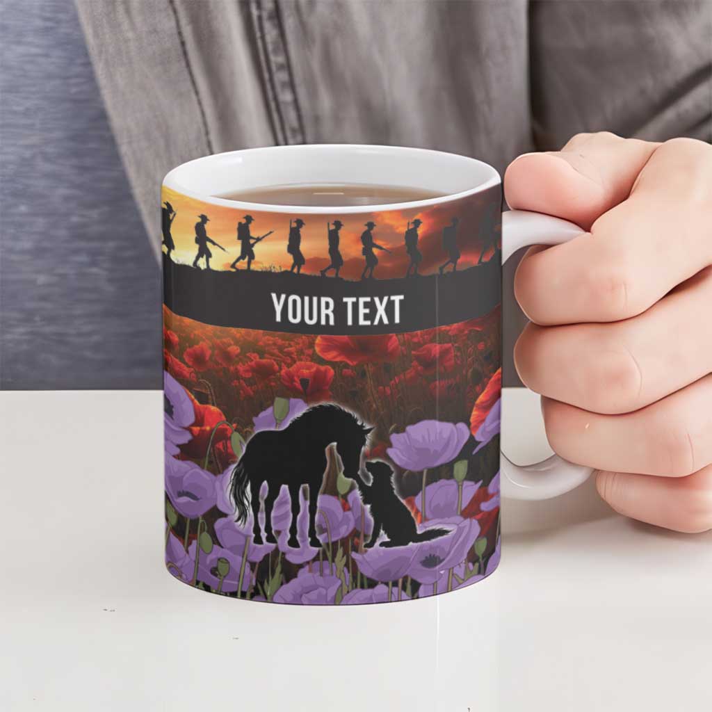 Personalised ANZAC Day Ceramic Mug Remembering the Animals of War