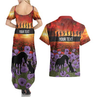 Personalised ANZAC Day Couples Matching Summer Maxi Dress and Hawaiian Shirt Remembering the Animals of War