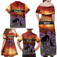 Personalised ANZAC Day Family Matching Off Shoulder Maxi Dress and Hawaiian Shirt Remembering the Animals of War