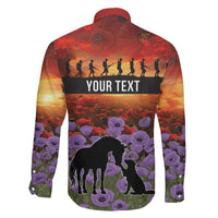 Personalised ANZAC Day Family Matching Off Shoulder Short Dress and Hawaiian Shirt Remembering the Animals of War