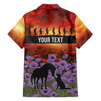 Personalised ANZAC Day Family Matching Summer Maxi Dress and Hawaiian Shirt Remembering the Animals of War