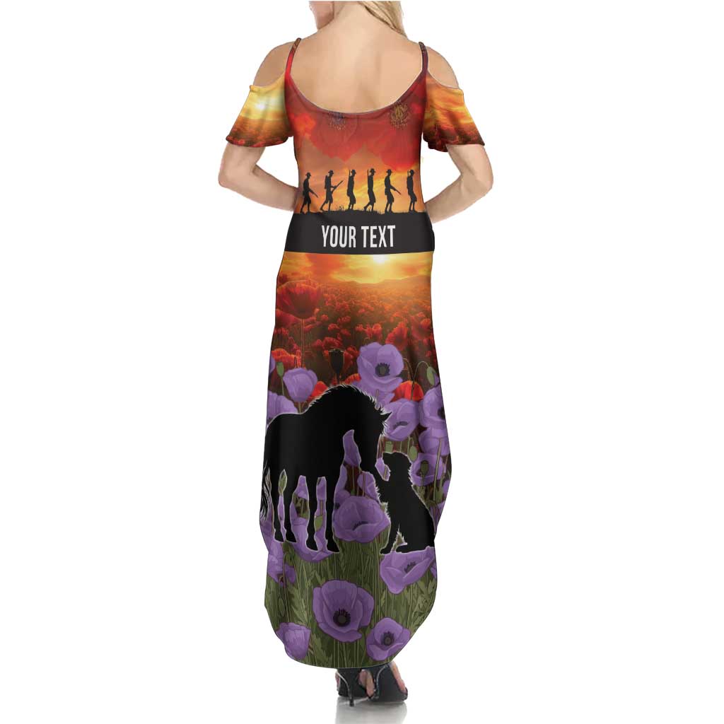 Personalised ANZAC Day Family Matching Summer Maxi Dress and Hawaiian Shirt Remembering the Animals of War