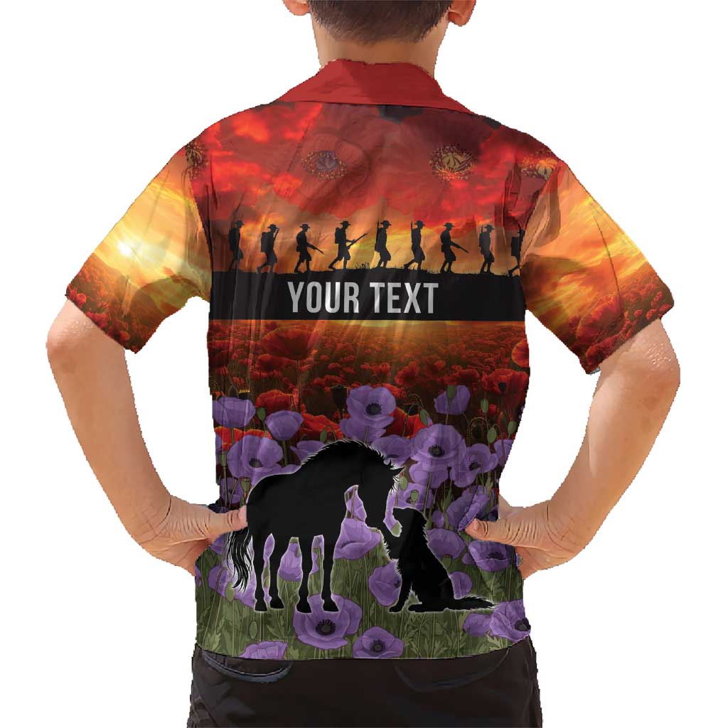Personalised ANZAC Day Family Matching Tank Maxi Dress and Hawaiian Shirt Remembering the Animals of War