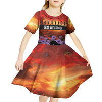 Personalised ANZAC Day Kid Short Sleeve Dress Remembering the Animals of War LT19 - Polynesian Pride