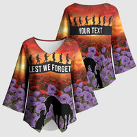 Personalised ANZAC Day Kimono Sleeve Blouse Remembering the Animals of War