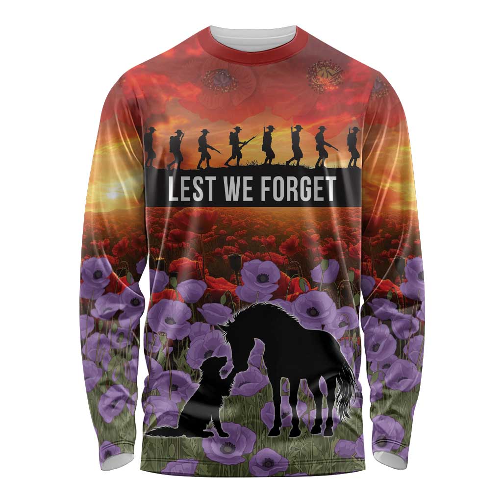 Personalised ANZAC Day Long Sleeve Shirt Remembering the Animals of War