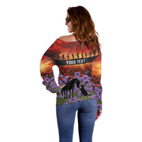 Personalised ANZAC Day Off Shoulder Sweater Remembering the Animals of War