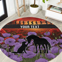 Personalised ANZAC Day Round Carpet Remembering the Animals of War