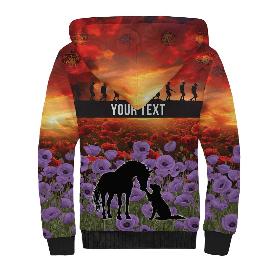 Personalised ANZAC Day Sherpa Hoodie Remembering the Animals of War LT19 - Polynesian Pride