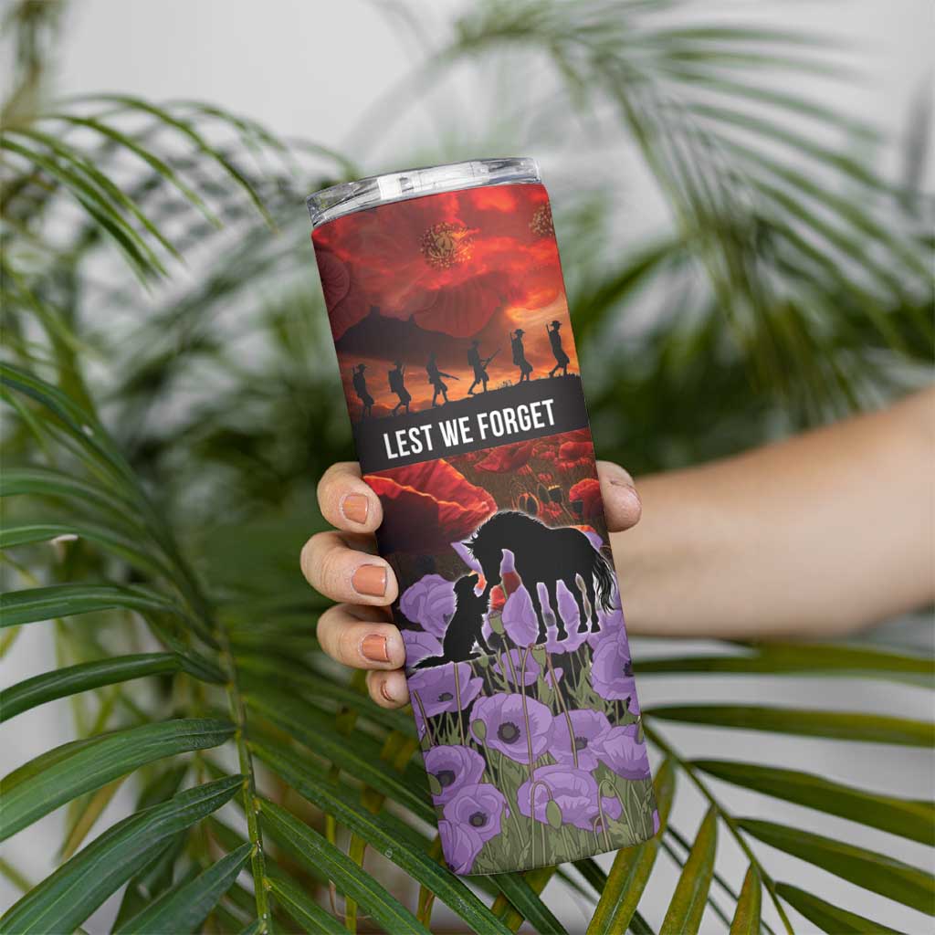 Personalised ANZAC Day Skinny Tumbler Remembering the Animals of War