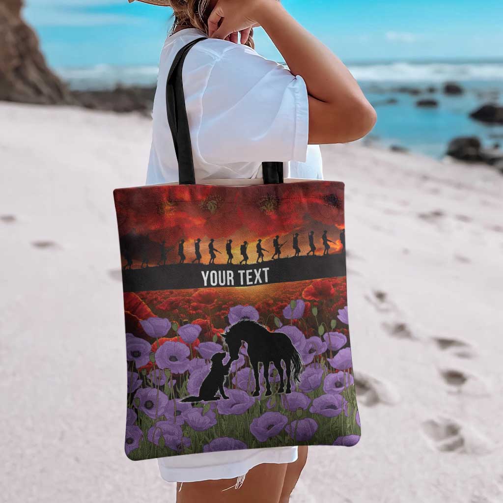 Personalised ANZAC Day Tote Bag Remembering the Animals of War