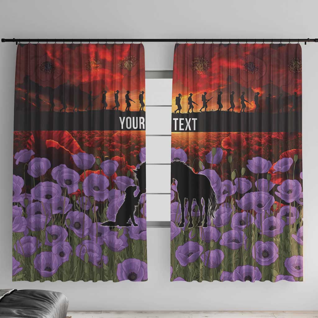 Personalised ANZAC Day Window Curtain Remembering the Animals of War