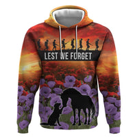 Personalised ANZAC Day Zip Hoodie Remembering the Animals of War