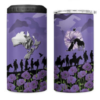 ANZAC Day 4 in 1 Can Cooler Tumbler Lest We Forget the Animals Too LT19 One Size: 16 oz Purple - Polynesian Pride
