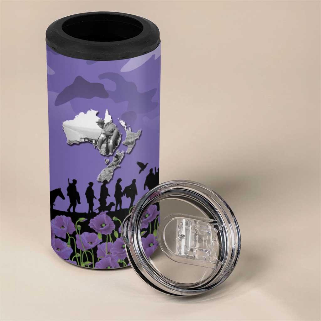 ANZAC Day 4 in 1 Can Cooler Tumbler Lest We Forget the Animals Too LT19 - Polynesian Pride