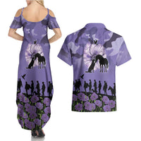 ANZAC Day Couples Matching Summer Maxi Dress and Hawaiian Shirt Lest We Forget the Animals Too LT19 - Polynesian Pride
