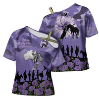 ANZAC Day Cross Shoulder Shirt Lest We Forget the Animals Too