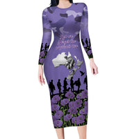 ANZAC Day Family Matching Long Sleeve Bodycon Dress and Hawaiian Shirt Lest We Forget the Animals Too