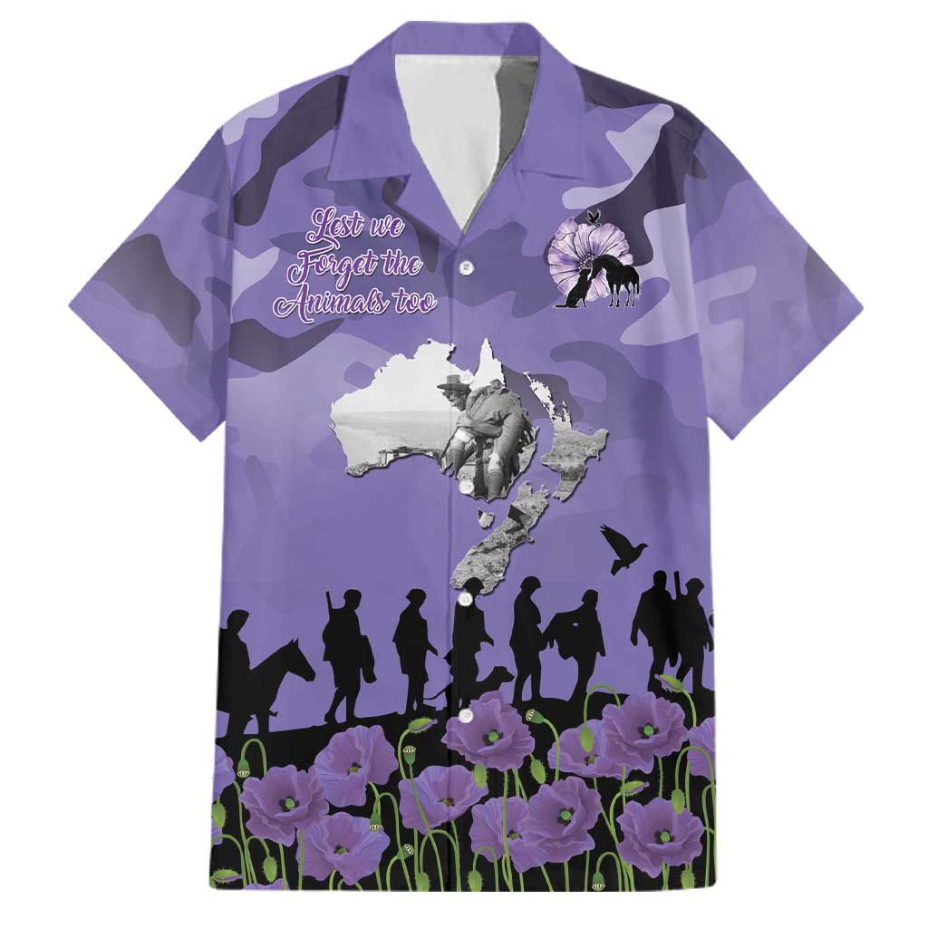 ANZAC Day Family Matching Off The Shoulder Long Sleeve Dress and Hawaiian Shirt Lest We Forget the Animals Too