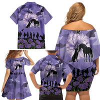 ANZAC Day Family Matching Off Shoulder Short Dress and Hawaiian Shirt Lest We Forget the Animals Too