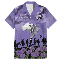 ANZAC Day Family Matching Off Shoulder Short Dress and Hawaiian Shirt Lest We Forget the Animals Too