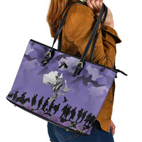 ANZAC Day Leather Tote Bag Lest We Forget the Animals Too