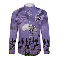 ANZAC Day Long Sleeve Button Shirt Lest We Forget the Animals Too