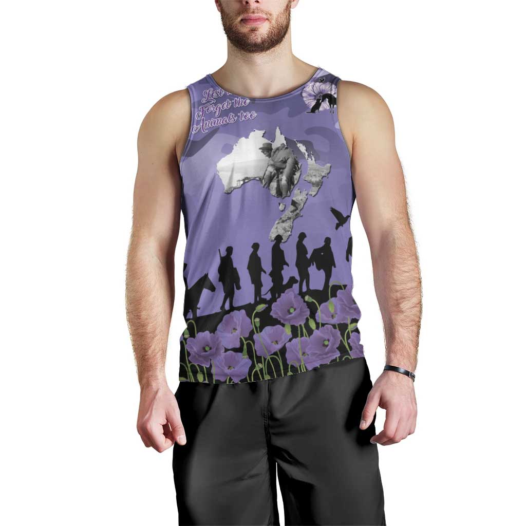 ANZAC Day Men Tank Top Lest We Forget the Animals Too