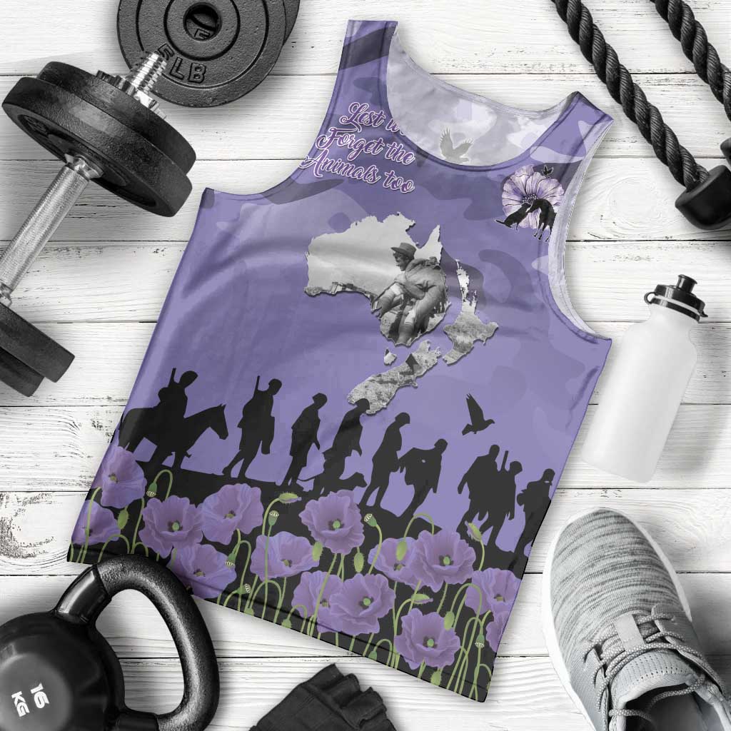 ANZAC Day Men Tank Top Lest We Forget the Animals Too
