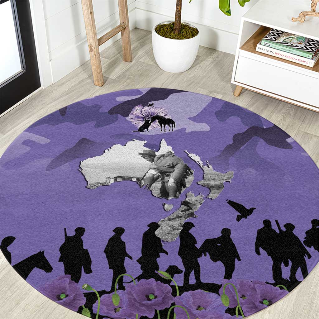 ANZAC Day Round Carpet Lest We Forget the Animals Too