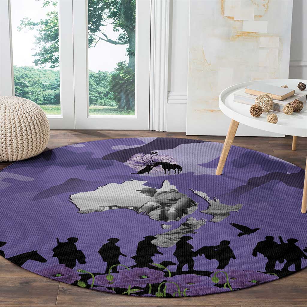 ANZAC Day Round Carpet Lest We Forget the Animals Too