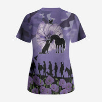 ANZAC Day Scrub Top Lest We Forget the Animals Too