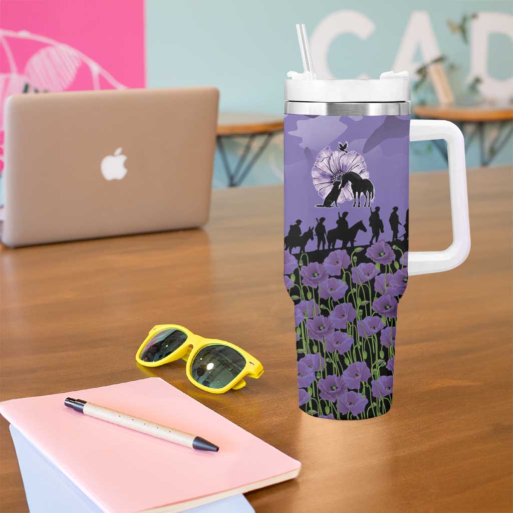 ANZAC Day Tumbler With Handle Lest We Forget the Animals Too