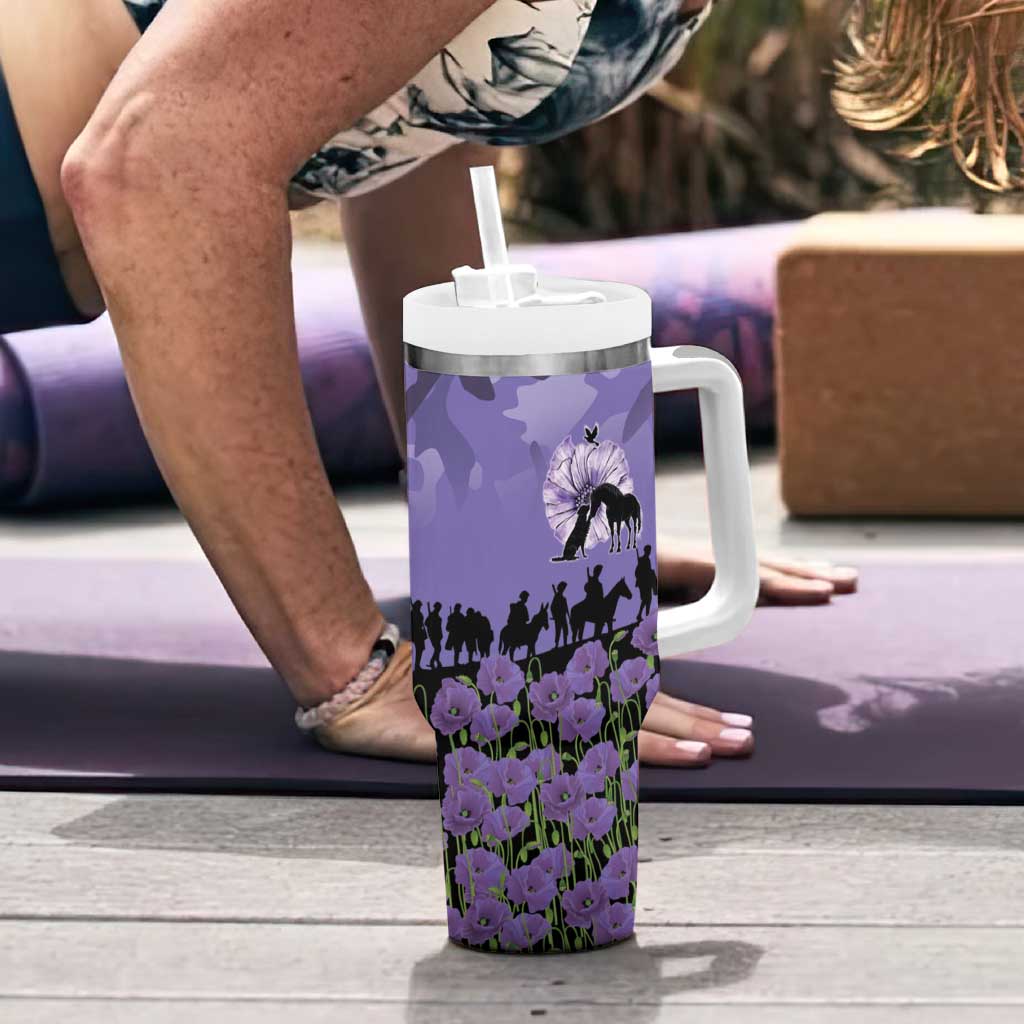 ANZAC Day Tumbler With Handle Lest We Forget the Animals Too