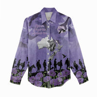 ANZAC Day Women Casual Shirt Lest We Forget the Animals Too LT19 - Polynesian Pride