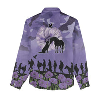 ANZAC Day Women Casual Shirt Lest We Forget the Animals Too LT19 - Polynesian Pride