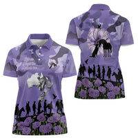 ANZAC Day Women Polo Shirt Lest We Forget the Animals Too LT19 - Polynesian Pride