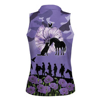 ANZAC Day Women Sleeveless Polo Shirt Lest We Forget the Animals Too