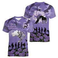 ANZAC Day Women V-Neck T-Shirt Lest We Forget the Animals Too